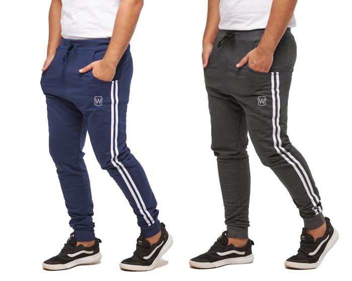 Imagem de Kit com 02 calças de moletom masculina wooks saruel skinny sport luxo