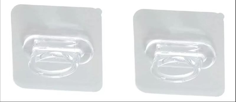 Imagem de Kit Com 02 Ganchos Anel, Argola De Parede Multiuso Auto Adesivo Transparente Resistente