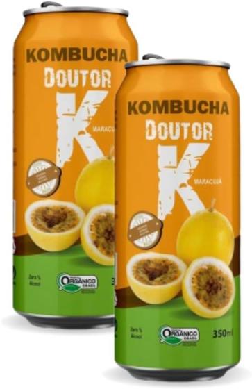 Imagem de Kit Com 02 - Kombucha Orgânica Sabor Maracujá 350ml DRK