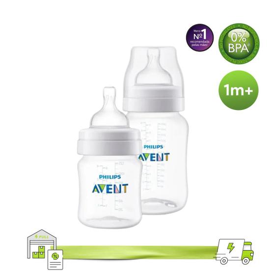 Kit 2 Mamadeiras Philips Avent 260ml Anti-Cólica - Estampa Girafa