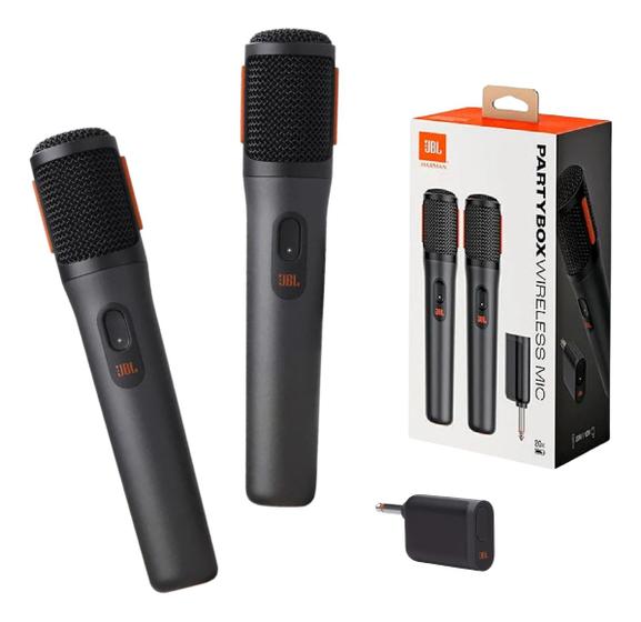 Imagem de Kit Com 02 Microfones Sem Fio Jbl Original Wireless Bateria Recarregável Karaoquê