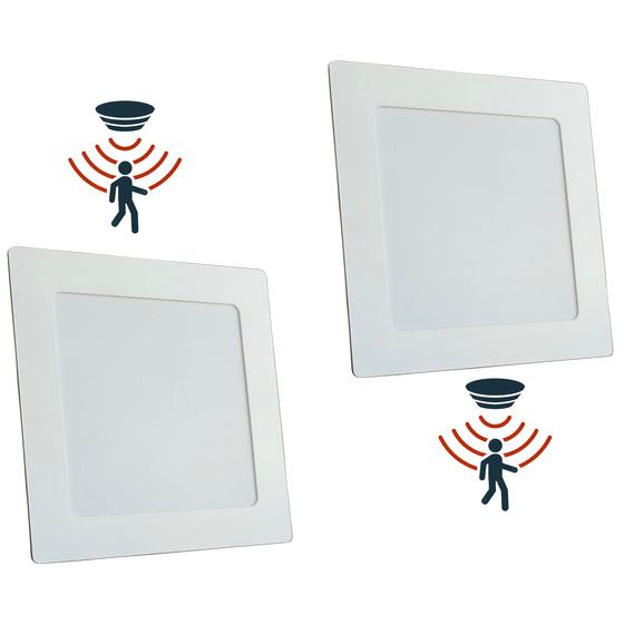 Imagem de Kit com 02 Painéis Backlight G-Light EcoLED Quadrado EMBUTIR 18W 6500K Autovolt com Sensor de Presença