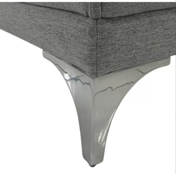 Imagem de Kit Com 02 Pés Curve De Alumínio 15cm P/ Sofá, Poltrona E Puffs