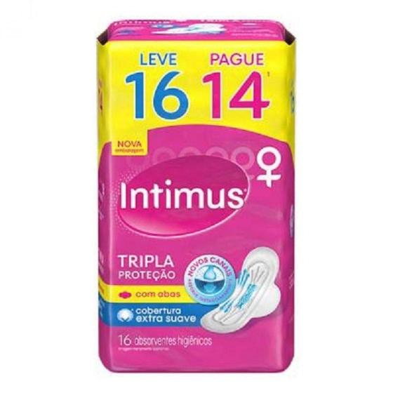 Imagem de Kit Com 03 Absorvente Intimus Gel - Suave Com Abas- 16 Un