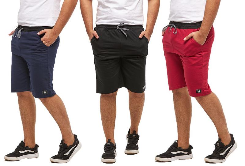 Imagem de Kit com 03 bermudas de moletom basica wooks