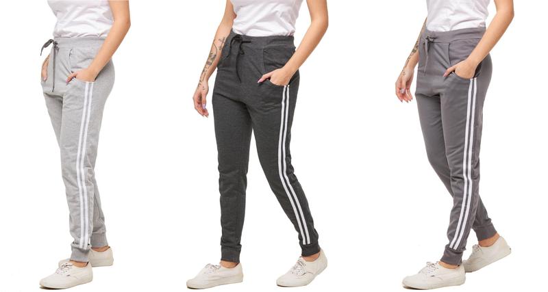 Imagem de Kit com 03 calças de moletom feminina saruel skinny sport luxo