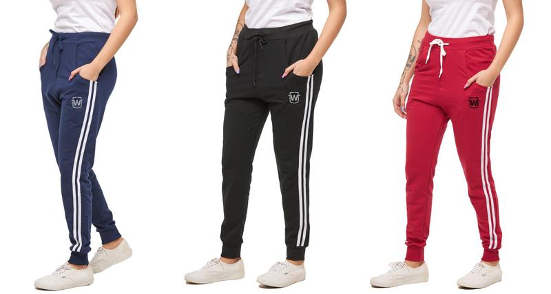 Imagem de Kit com 03 calças de moletom feminina wooks saruel skinny sport luxo