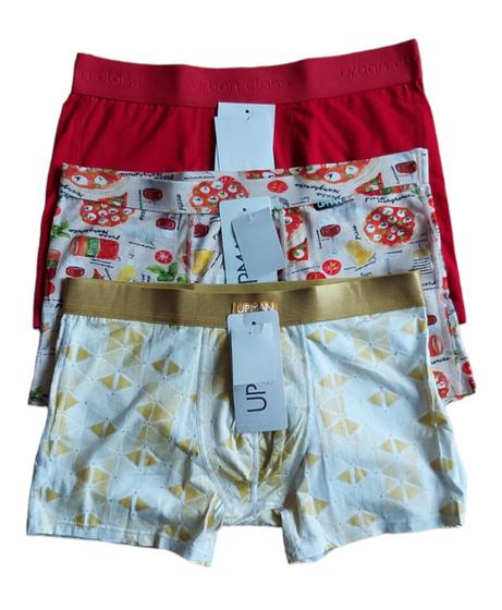 Imagem de Kit com 03 cuecas boxer Masculinas Adulto - Tam. M - Algodão - Upman