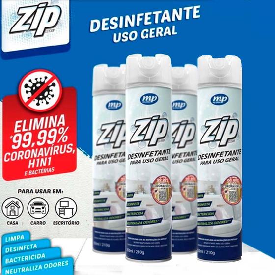 Imagem de kit com 03 Desinfetante Spray Zip 300ml MYPLACE