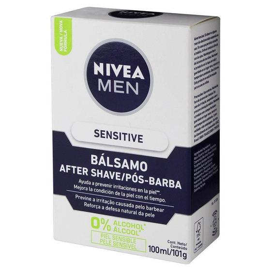 Imagem de Kit Com 03 Pós Barba Nivea For Men Bálsamo Sensitive - 100Ml