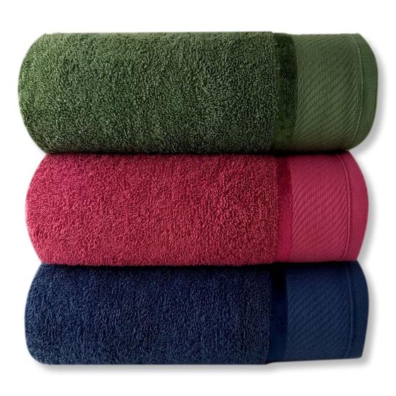 Kit Com 03 Toalhas De Banho Gigante / Banhão - Eleganz -Verde/Fucsia/Azul -75x150cm- LMpeter Menor preço em Kit Com 03 Toalhas De Banho Gigante / Banhão - Eleganz -Verde/Fucsia/Azul -75x150cm- LMpeter