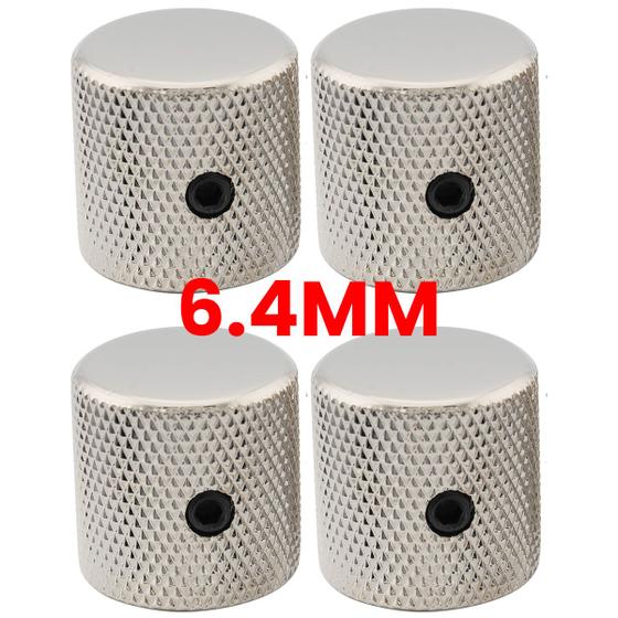 Imagem de Kit Com 04 Knobs Flat Top Compatível com Potenciômetros CTS para Guitarra e Baixo