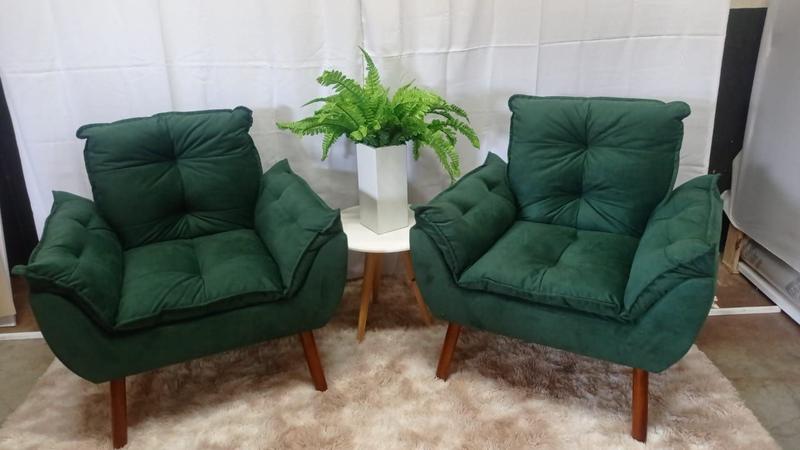 Kit com 04 poltronas opala suede verde - pandora decor Menor preço em Kit com 04 poltronas opala suede verde - pandora decor