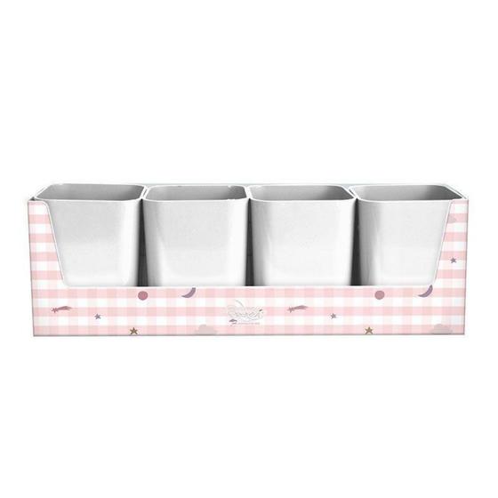 Imagem de Kit Com 04 Porta Trecos Pequenos Astros Rosa