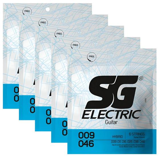 Imagem de Kit Com 05 Cordas Original Sg Hibrida Para Guitarra 009