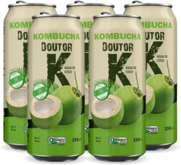 Imagem de Kit Com 05 - Kombucha Orgânica Sabor Água De Coco 350Ml Drk