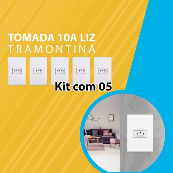 Imagem de Kit com 05 tomada 10a liz tramontina