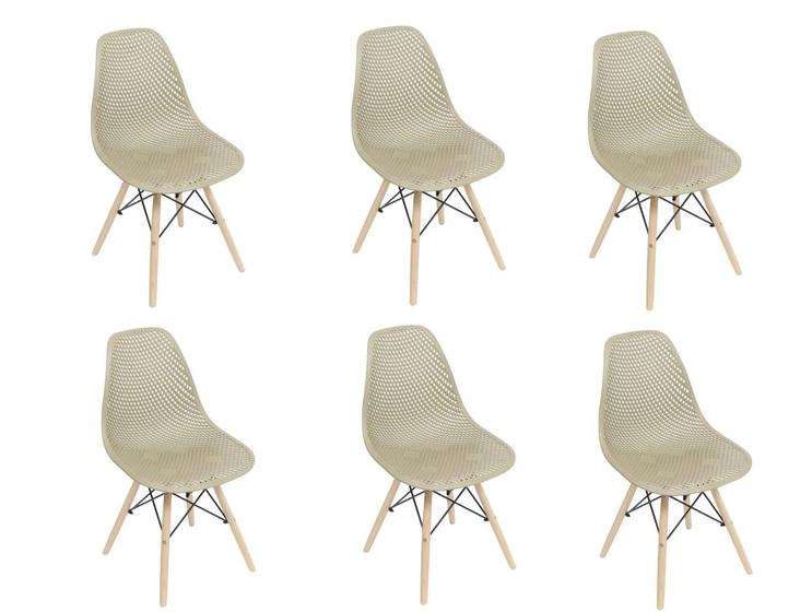 Imagem de Kit com 06 Cadeiras De Jantar Eames Colmeia Fendi