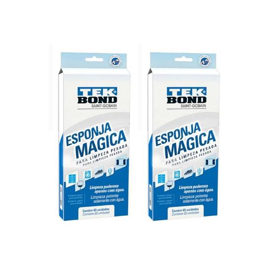 Imagem de Kit Com 06 Esponja Magica Tekbond Bucha Limpeza Pesada