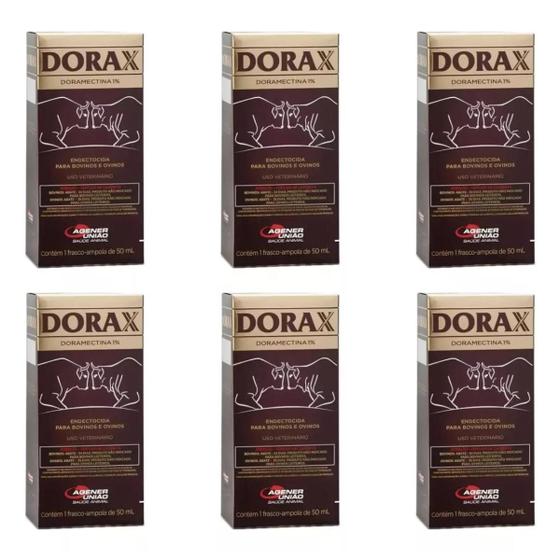 Imagem de Kit com 06 unidades - dorax 1% inj. doramectina 50 ml