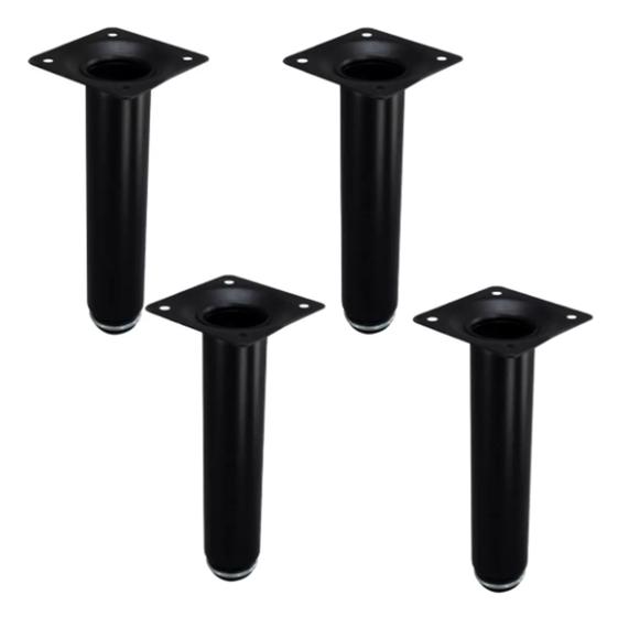Imagem de Kit Com 08 Pés Para Móveis Sofás Cromado Regulável Redondo 20cm
