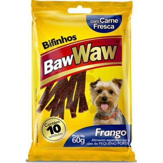 Imagem de Kit com 1 bifinho bawwaw  para cão de pequeno porte frango 50 g - BAW WAW