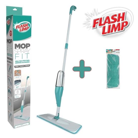 Imagem de Kit com 1 Mop Spray Fit Rodo MOP0556 + 1 Refil Mop Spray Fit Lavável RMOP7800 Flash Limp