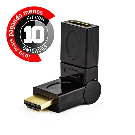 Imagem de Kit com 10 Adaptador HDMI 90 / 180 / 360 Graus