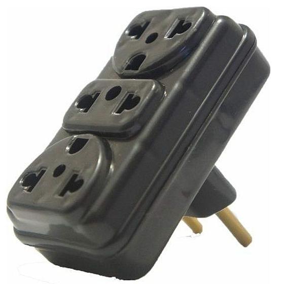 Kit com 10 Adaptador Triplo 10A em "Tê" Sem Casulo P/2 Pinos Menor preço em Kit com 10 Adaptador Triplo 10A em "Tê" Sem Casulo P/2 Pinos