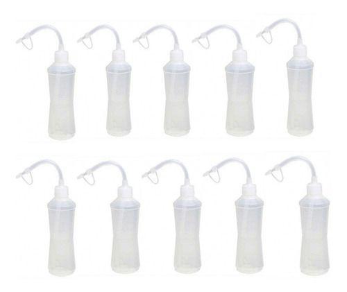 Imagem de Kit Com 10 Almotolias Transparente Bico Curvo Frasco 500ml