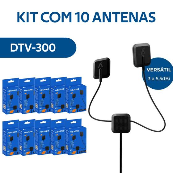 Imagem de Kit com 10 Antenas Digital Interna Invisível Tipo Y Aquário - DTV-300