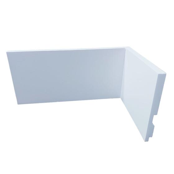 Imagem de Kit com 10 Barras de Rodapé de Poliestireno Liso - Branco - 10cm de altura  (10x1x240cm)