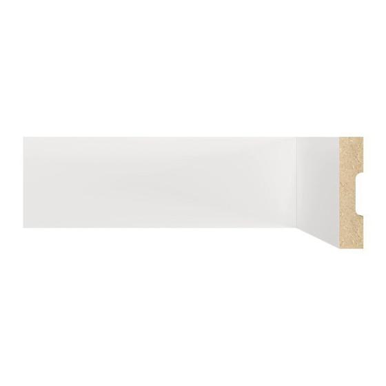 Imagem de Kit com 10 Barras Rodapé Mdf 701 Moldufama 15mmx7cm Metro Linear 24m Branco