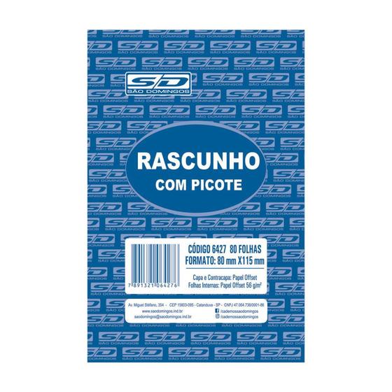 Imagem de Kit com 10 Blocos de Rascunho com Picote 8x11,5cm 80Fls São Domingos