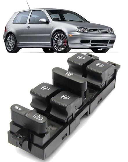Imagem de Kit com 10 Botoes Interruptor do Vidro Eletrico Golf Passat Bora Jetta