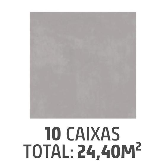 Imagem de Kit com 10 Caixas Porcelanato Retificado Denver Gray In 70x70 Caixa 244m² Cinza Delta Cerâmicas