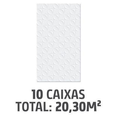 Imagem de Kit com 10 Caixas Revestimentos Fioranno Atract HD 32x57cm Caixa 2,03m² Branco Carmelo Fior