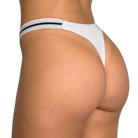Imagem de kit com 10 calcinhas feminina tanga fio duplo básica microfibra Confortável Não Marca revenda moda intima