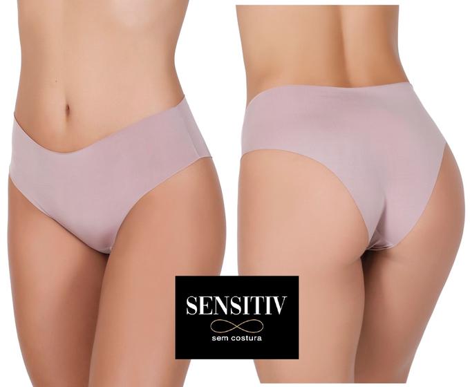 Imagem de kit com 10 calcinhas tangão sensitiv sem costura corte laser original
