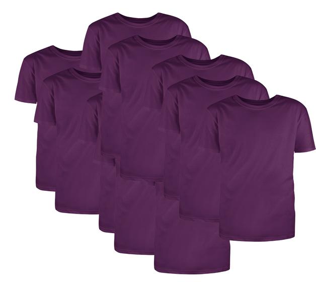 Imagem de Kit com 10 Camisetas Básicas Algodão Violeta Tamanho GG