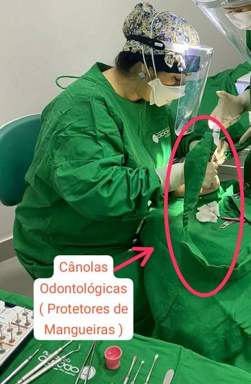 Imagem de Kit Com 10 Cânolas Odontológicas De Tecido Brim Leve 100% Algodão Especial verde Bandeira