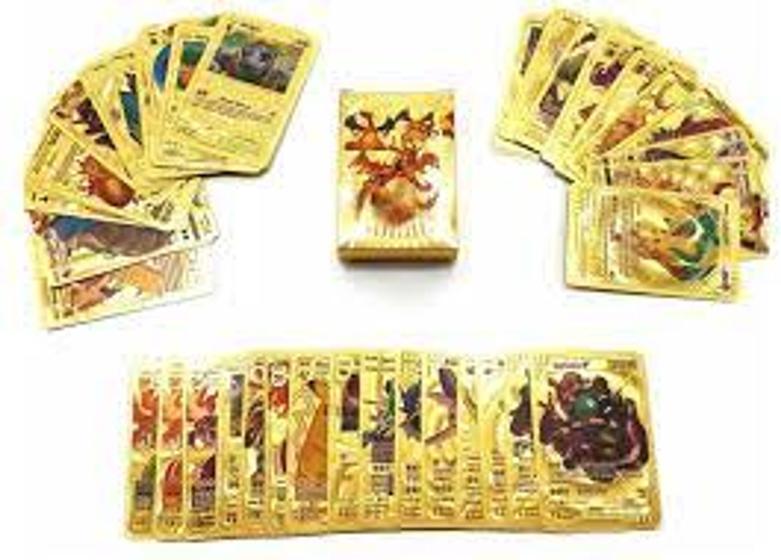 Imagem de Kit com 10 Cartas Douradas Pokémon