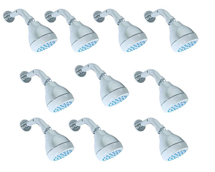 Imagem de Kit Com 10 Chuveiro Ducha Redonda 6cm Articulada Aquecedor Solar Gás