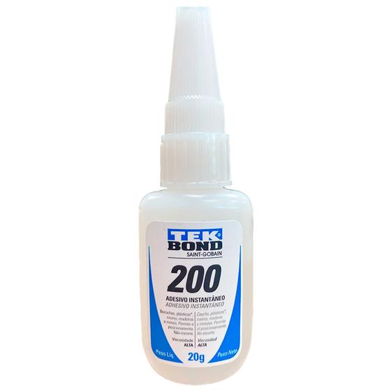 Imagem de Kit Com 10 cola instantanea tekbond 200 - nao entope - bico tipo A alta viscosidade 20g