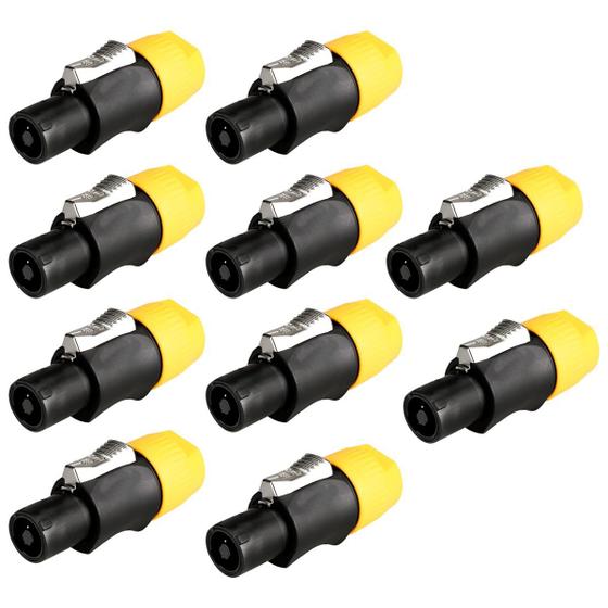 Imagem de Kit Com 10 Conector Speakon Santo Angelo Macho Linha 4 Polos