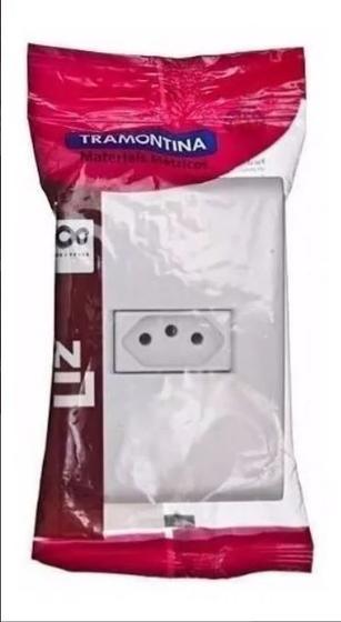 kit com 10 Conjuntos de 1 Tomada Liz 20A 250V (2P+T) + Placa 4x2 branco Tramontina Menor preço em kit com 10 Conjuntos de 1 Tomada Liz 20A 250V (2P+T) + Placa 4x2 branco Tramontina