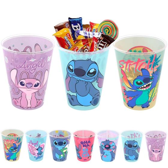 Imagem de Kit com 10 Copos do Stitch para Festa Decoração Base para Ovos de Pascoa