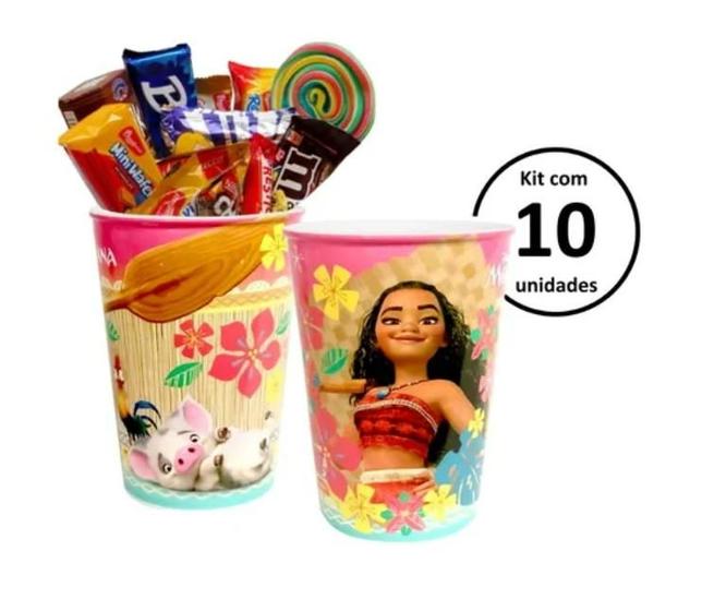 Imagem de Kit Com 10 Copos Para Lembrancinha Infantil Moana 320ml