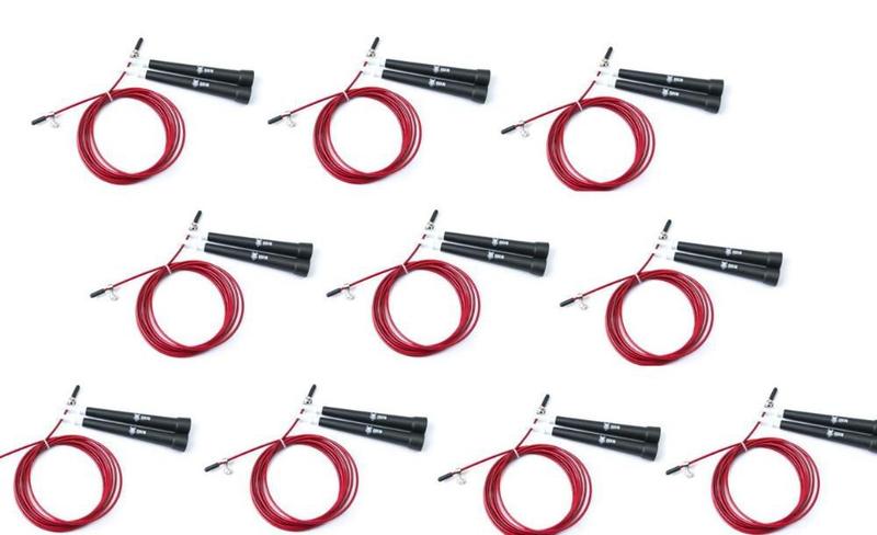 Imagem de Kit com 10 Cordas Speed Rope Simples com Rolamento Odin Fit Vermelho