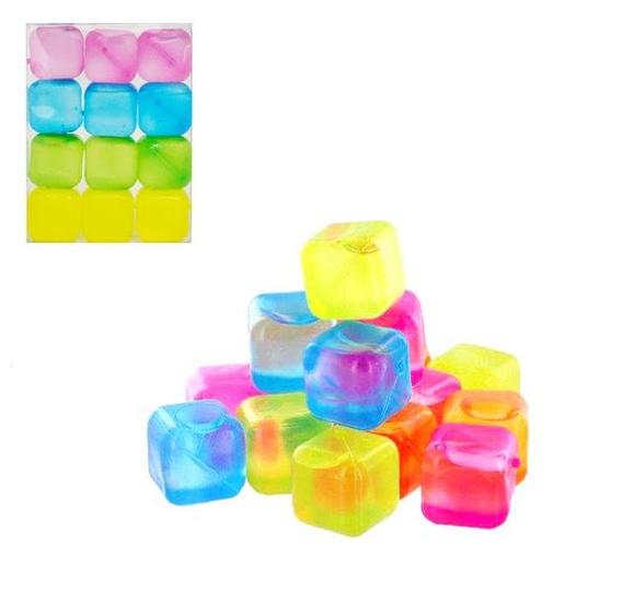 Imagem de Kit com 10 Cubos de Gelo Artificial Ecológico Reutilizável Colorido